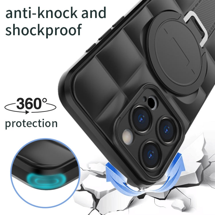 For iPhone 15 Pro Max Airbag TPU + PC Shockproof Phone Case with Holder(Blue) - HoMEdemic™ 