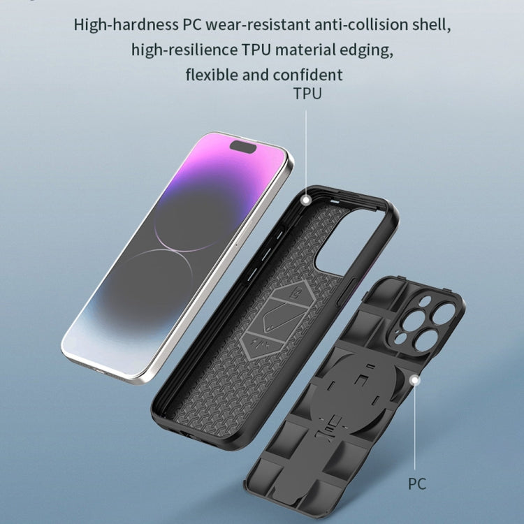 For iPhone 15 Pro Max Airbag TPU + PC Shockproof Phone Case with Holder(Green) - HoMEdemic™ 