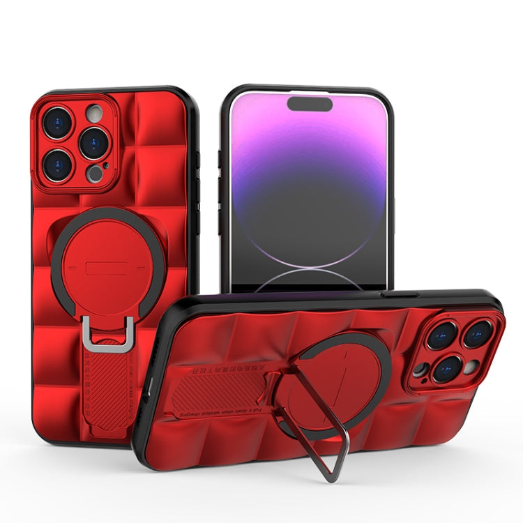 For iPhone 15 Pro Max Airbag TPU + PC Shockproof Phone Case with Holder(Red) - HoMEdemic™ 
