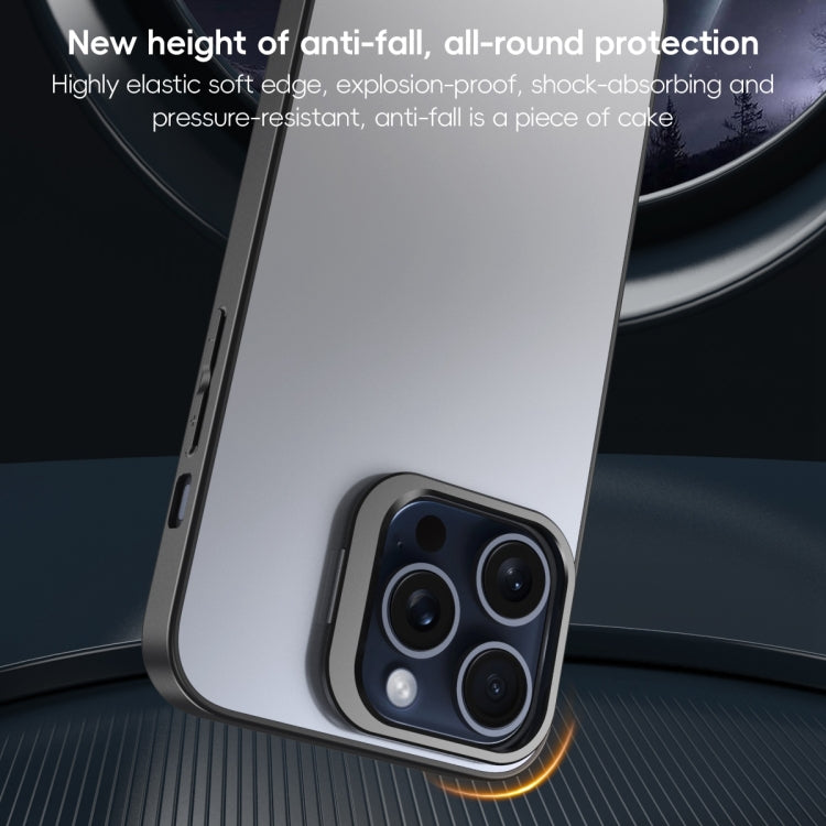 For iPhone 15 Pro Max Aluminum Alloy Lens Holder Frosted Skin-feel Phone Case(Silver) - HoMEdemic™ 