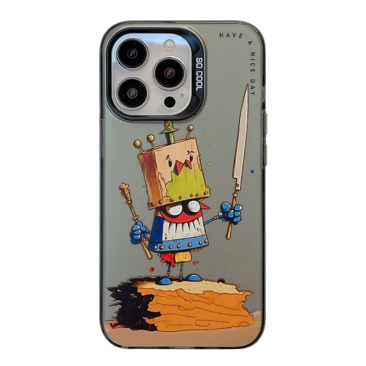 For iPhone 15 Pro Max Animal Pattern Oil Painting Series PC + TPU Phone Case(Clown) - HoMEdemic™ 