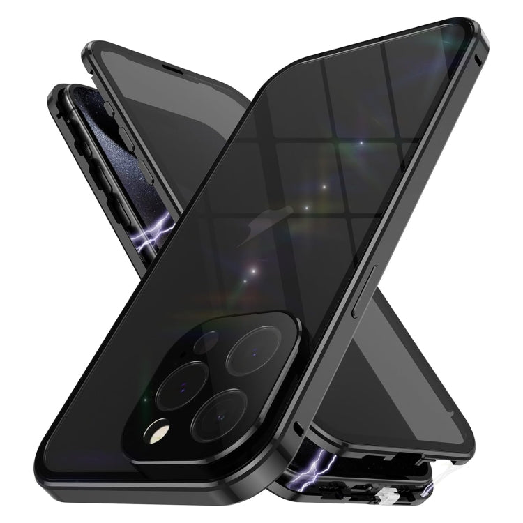For iPhone 15 Pro Max Anti-peeping Magnetic Double-sided Tempered Glass Phone Case(Black) - HoMEdemic™ 