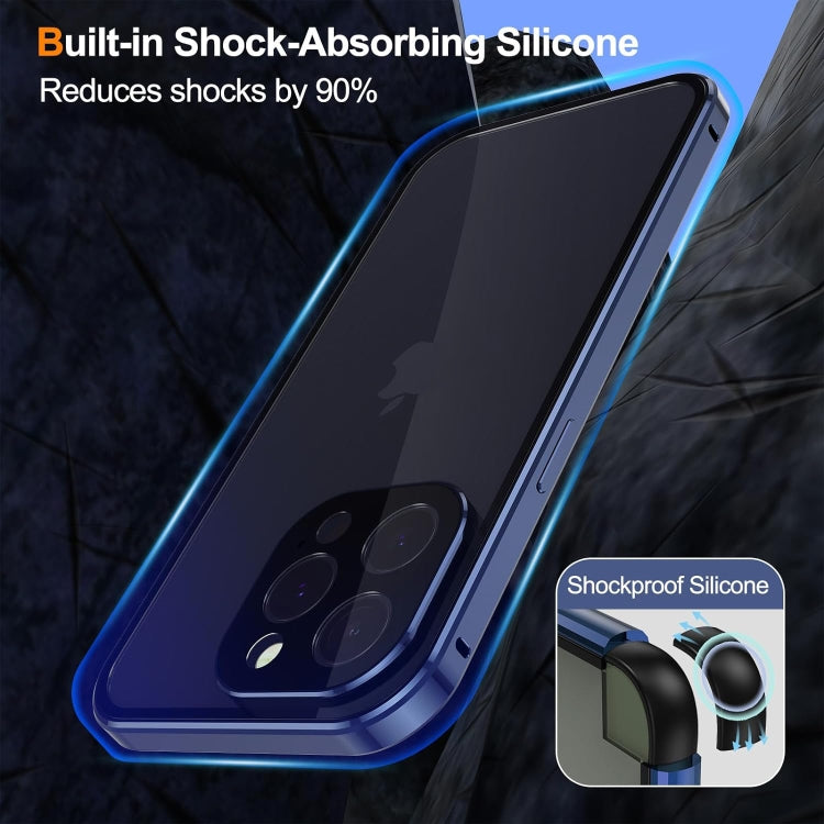 For iPhone 15 Pro Max Anti-peeping Magnetic Double-sided Tempered Glass Phone Case(Gold) - HoMEdemic™ 
