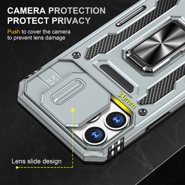 For iPhone 15 Pro Max Armor PC + TPU Camera Shield Phone Case(Grey) - HoMEdemic™ 