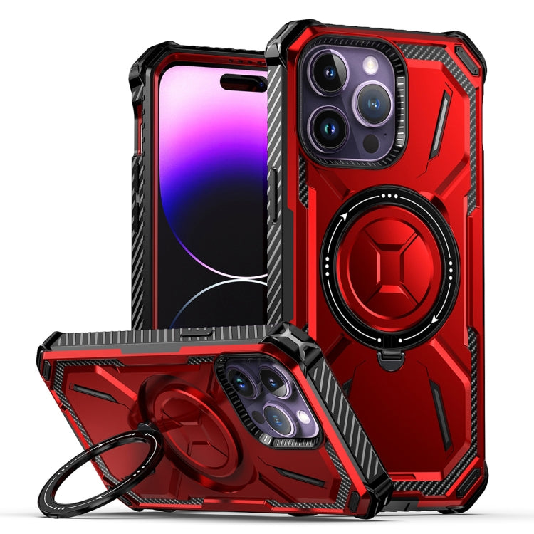 For iPhone 15 Pro Max Armor Series Holder Phone Case(Red) - HoMEdemic™ 