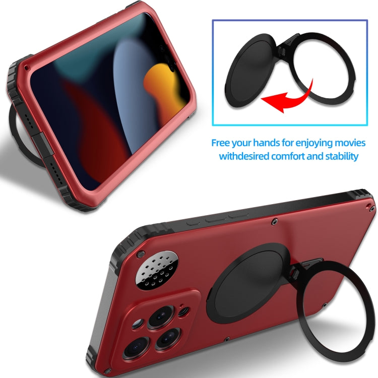 For iPhone 15 Pro Max Aromatherapy MagSafe Holder Life Waterproof Rugged Phone Case(Red) - HoMEdemic™ 