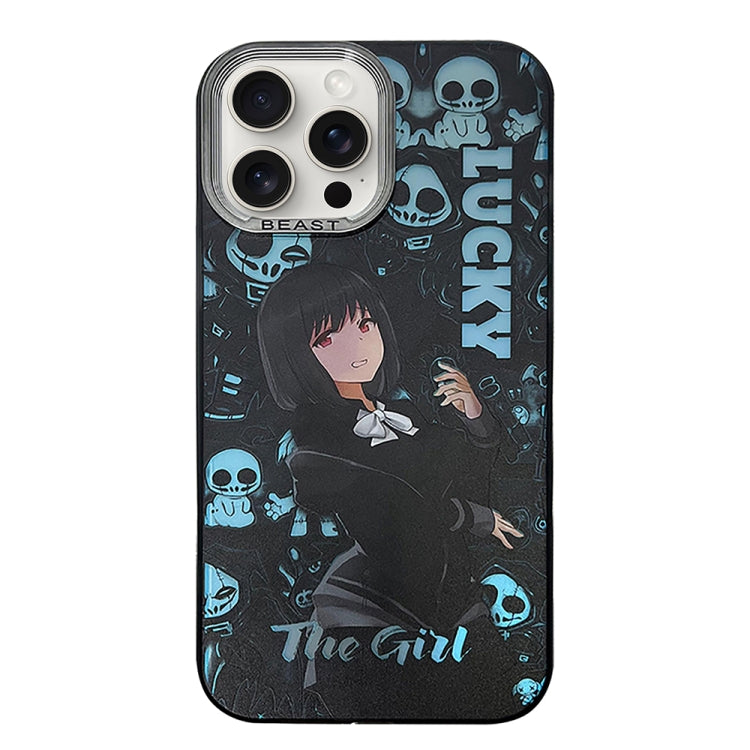 For iPhone 15 Pro Max Aurora Series Painted Pattern Phone Case(Girl) - HoMEdemic™ 