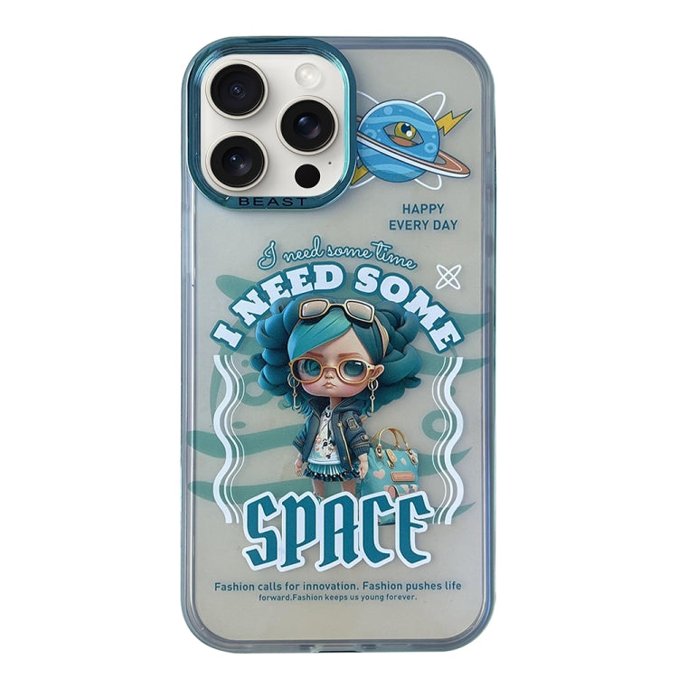 For iPhone 15 Pro Max Aurora Series Painted Pattern Phone Case(Glasses Girl) - HoMEdemic™ 