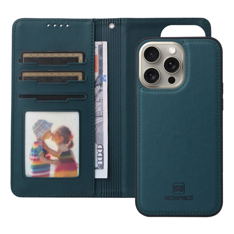 For iPhone 15 Pro Max BETOPNICE BN-005 2 in 1 Detachable Imitate Genuine Leather Phone Case(Blue) - HoMEdemic™ 