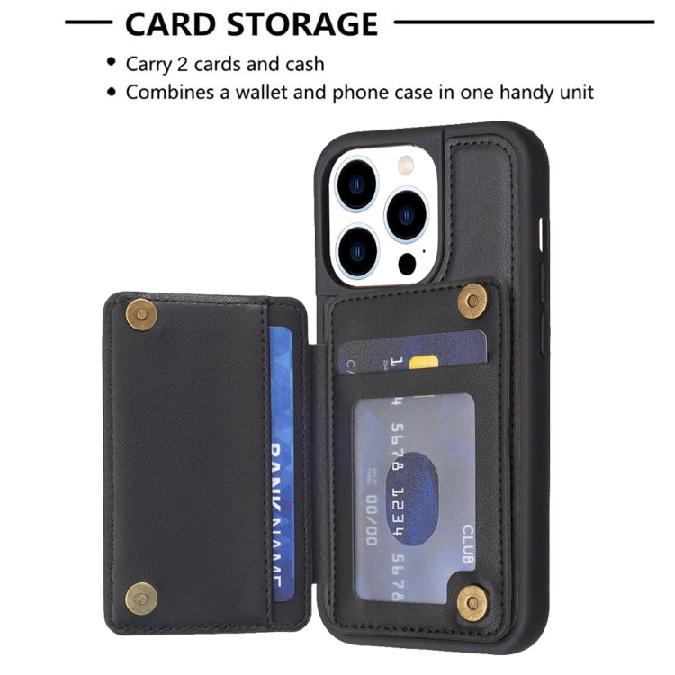 For iPhone 15 Pro Max BF25 Square Plaid Card Bag Holder Phone Case(Black) - HoMEdemic™ 