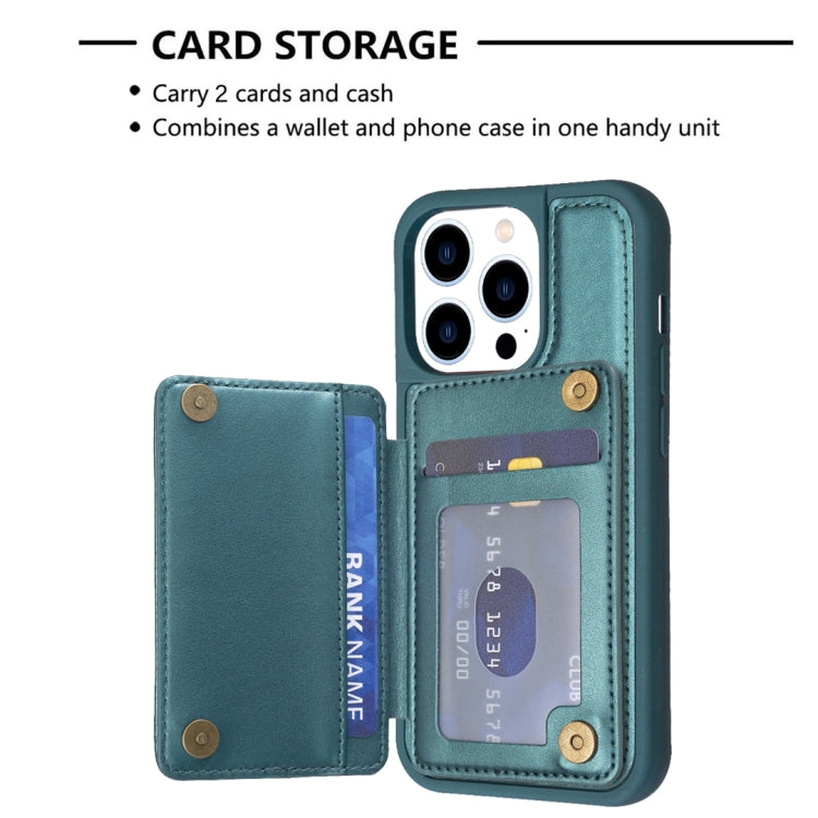 For iPhone 15 Pro Max BF26 Wave Pattern Card Bag Holder Phone Case(Green) - HoMEdemic™ 