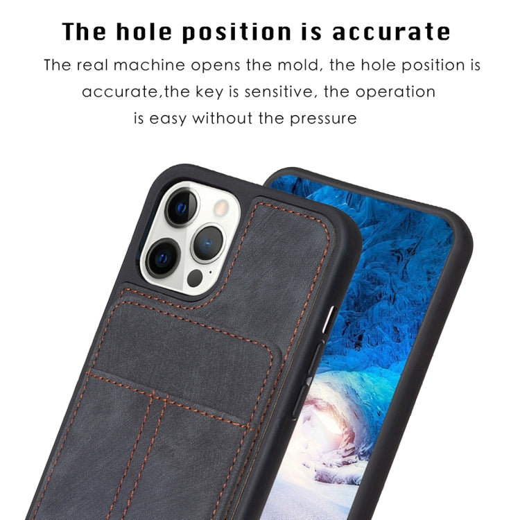 For iPhone 15 Pro Max BF28 Frosted Card Bag Phone Case with Holder(Black) - HoMEdemic™ 
