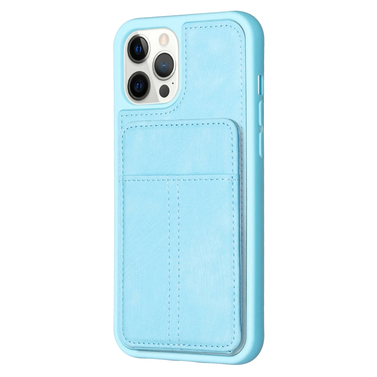 For iPhone 15 Pro Max BF28 Frosted Card Bag Phone Case with Holder(Blue) - HoMEdemic™ 