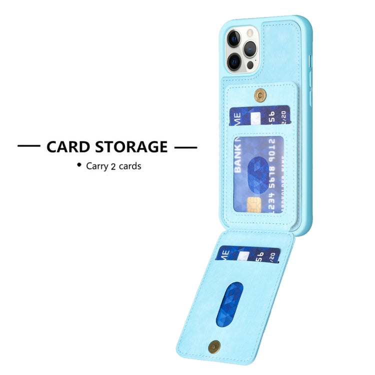 For iPhone 15 Pro Max BF28 Frosted Card Bag Phone Case with Holder(Blue) - HoMEdemic™ 