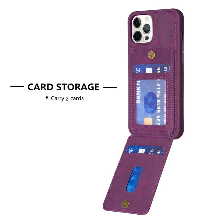 For iPhone 15 Pro Max BF28 Frosted Card Bag Phone Case with Holder(Dark Purple) - HoMEdemic™ 