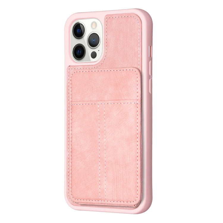 For iPhone 15 Pro Max BF28 Frosted Card Bag Phone Case with Holder(Pink) - HoMEdemic™ 