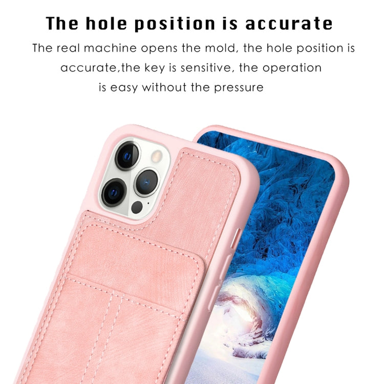 For iPhone 15 Pro Max BF28 Frosted Card Bag Phone Case with Holder(Pink) - HoMEdemic™ 