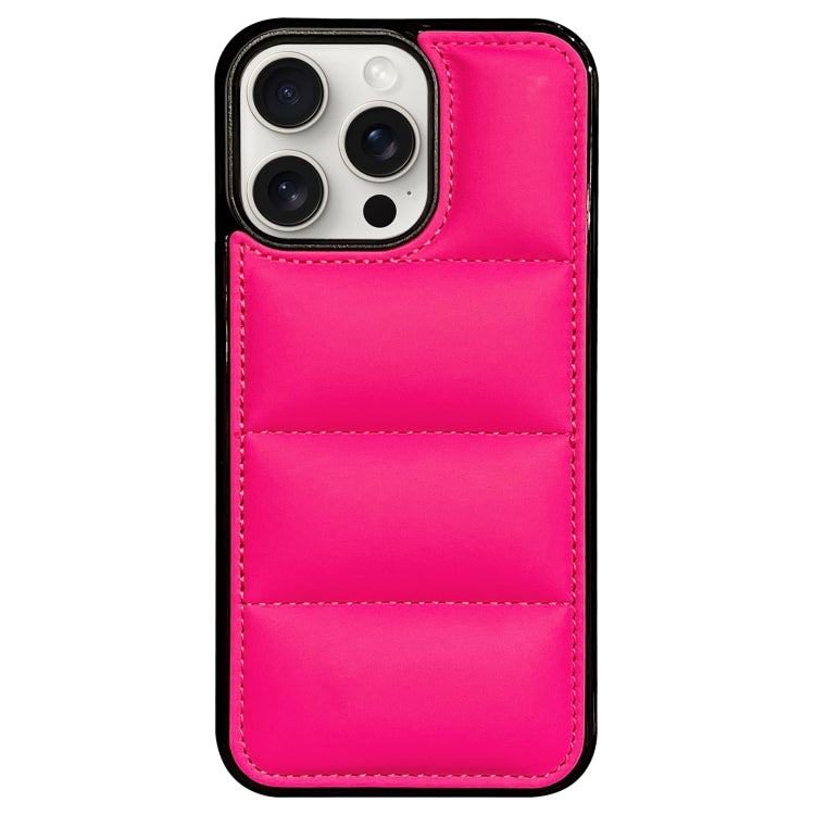For iPhone 15 Pro Max Big Hole Eiderdown Airbag Phone Case(Rose Red) - HoMEdemic™ 