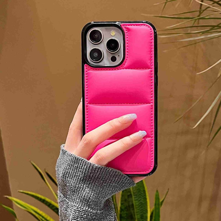 For iPhone 15 Pro Max Big Hole Eiderdown Airbag Phone Case(Rose Red) - HoMEdemic™ 