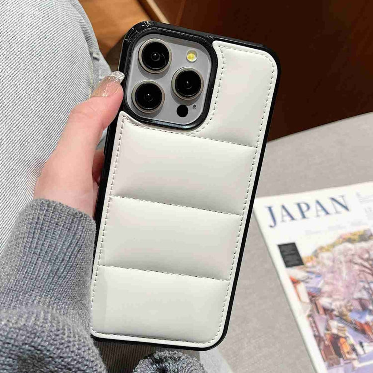 For iPhone 15 Pro Max Big Hole Eiderdown Airbag Phone Case(White) - HoMEdemic™ 