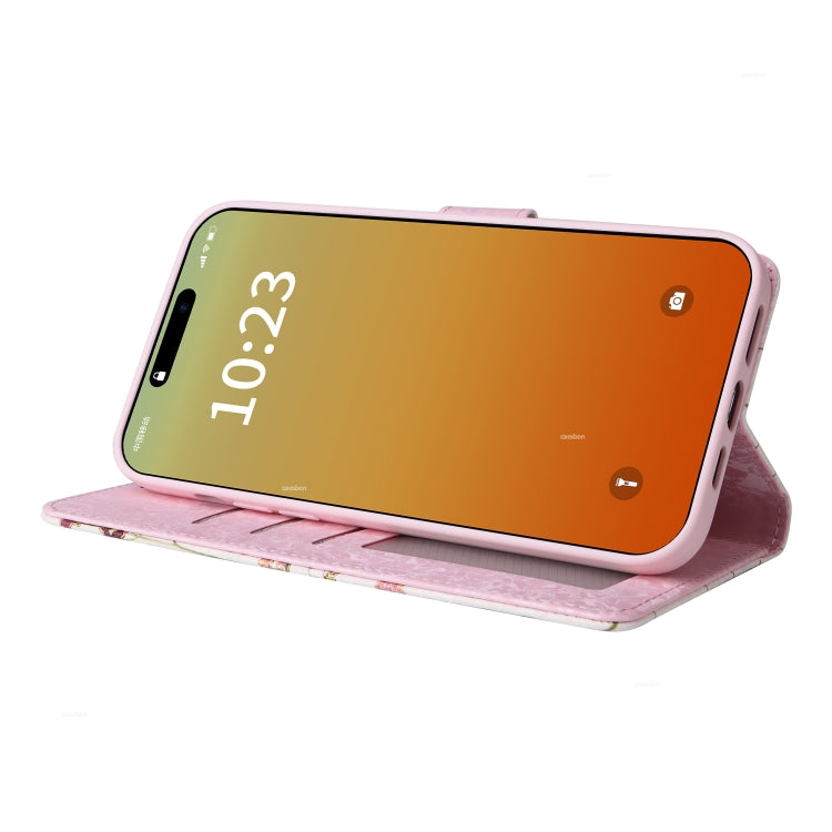For iPhone 15 Pro Max Bronzing Painting RFID Leather Case(Bloosoming Flower) - HoMEdemic™ 
