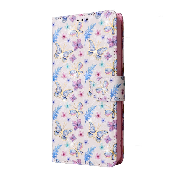 For iPhone 15 Pro Max Bronzing Painting RFID Leather Case(Pansies) - HoMEdemic™ 