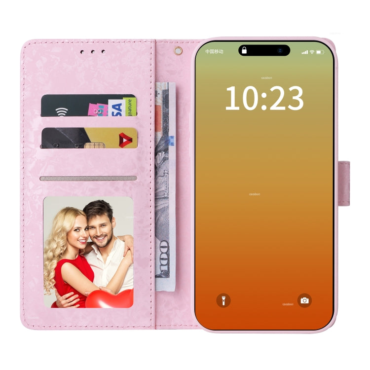 For iPhone 15 Pro Max Bronzing Painting RFID Leather Case(Rose Flower) - HoMEdemic™ 
