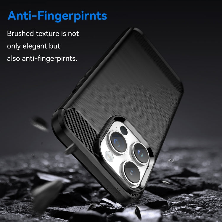 For iPhone 15 Pro Max Brushed Texture Carbon Fiber TPU Phone Case(Black) - HoMEdemic™ 