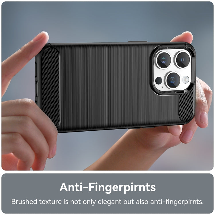 For iPhone 15 Pro Max Brushed Texture Carbon Fiber TPU Phone Case(Black) - HoMEdemic™ 