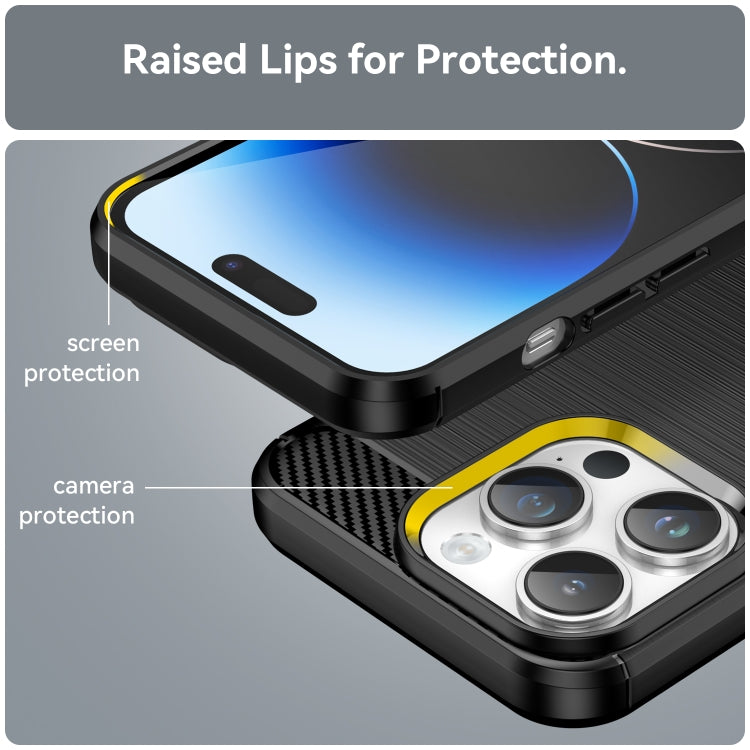 For iPhone 15 Pro Max Brushed Texture Carbon Fiber TPU Phone Case(Black) - HoMEdemic™ 