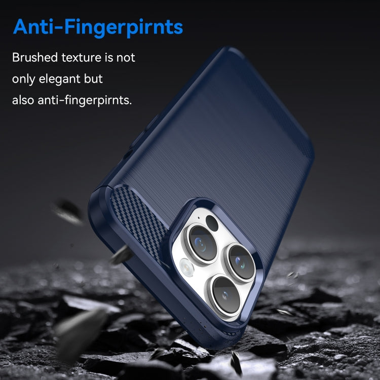 For iPhone 15 Pro Max Brushed Texture Carbon Fiber TPU Phone Case(Blue) - HoMEdemic™ 