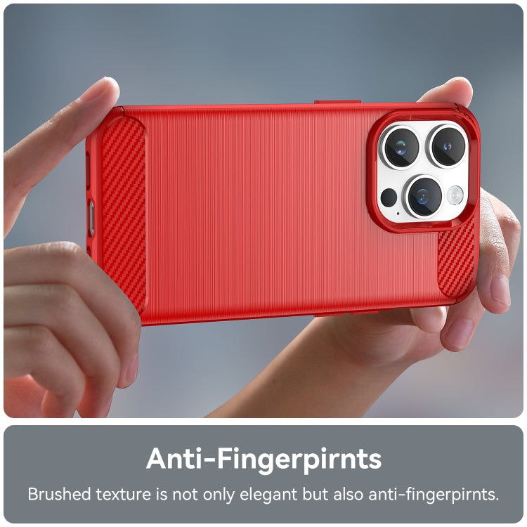 For iPhone 15 Pro Max Brushed Texture Carbon Fiber TPU Phone Case(Red) - HoMEdemic™ 