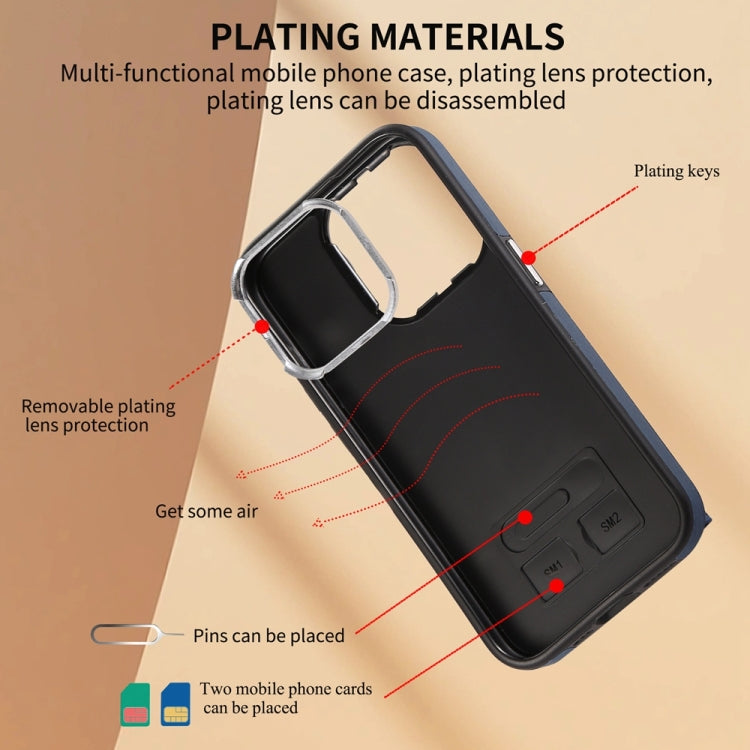 For iPhone 15 Pro Max Brushed Texture Wallet Ring Holder Phone Case(Blue) - HoMEdemic™ 