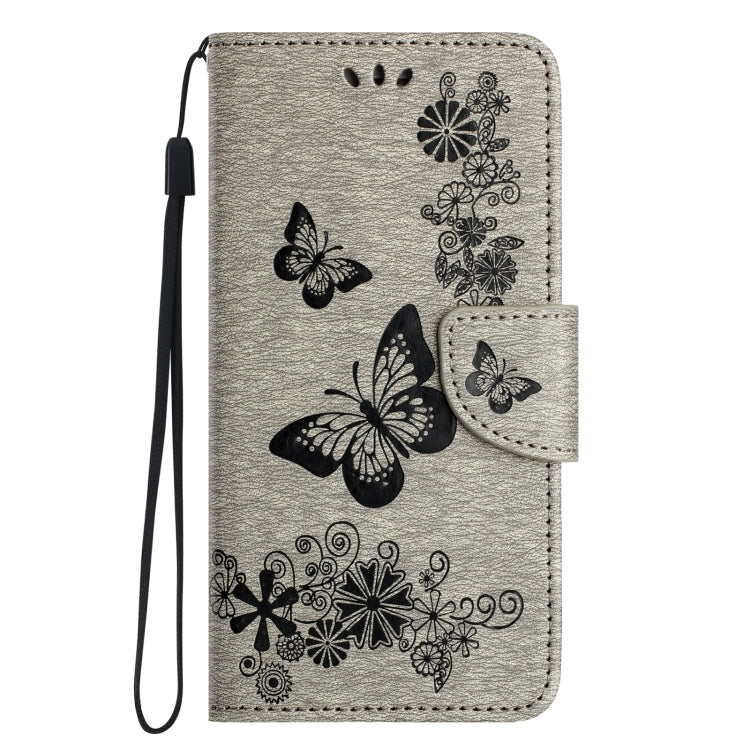 For iPhone 15 Pro Max Butterfly Embossed Flip Leather Phone Case(Grey) - HoMEdemic™ 