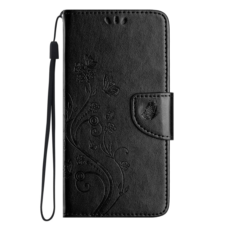 For iPhone 15 Pro Max Butterfly Flower Pattern Flip Leather Phone Case(Black) - HoMEdemic™ 