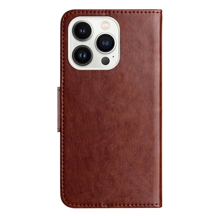 For iPhone 15 Pro Max Butterfly Flower Pattern Flip Leather Phone Case(Brown) - HoMEdemic™ 