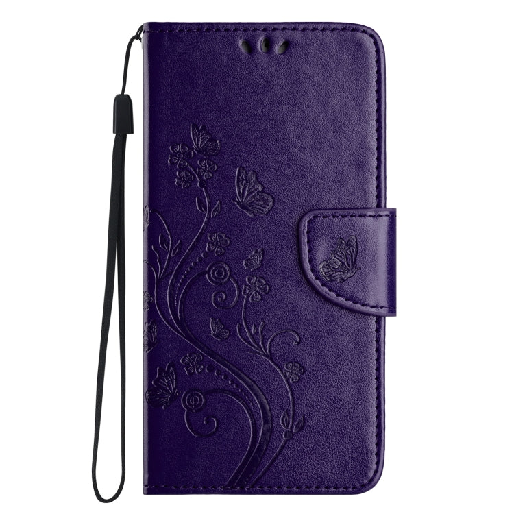 For iPhone 15 Pro Max Butterfly Flower Pattern Flip Leather Phone Case(Dark Purple) - HoMEdemic™ 