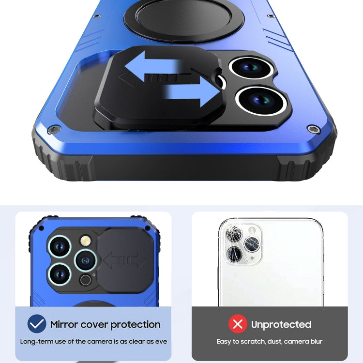 For iPhone 15 Pro Max Camera Shield MagSafe Holder Life Waterproof Phone Case(Blue) - HoMEdemic™ 