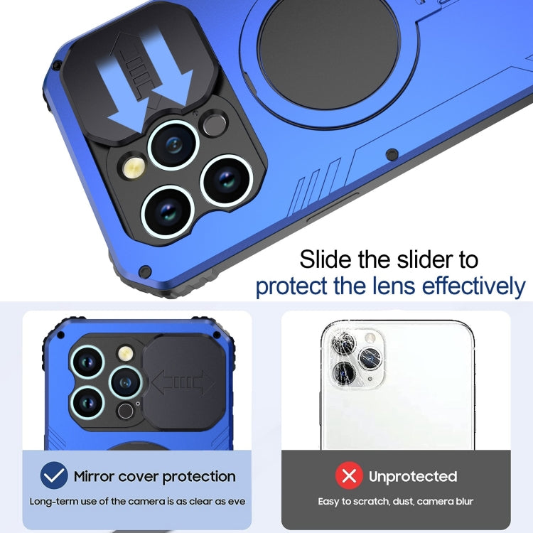 For iPhone 15 Pro Max Camera Shield MagSafe Holder Life Waterproof Phone Case(Blue) - HoMEdemic™ 