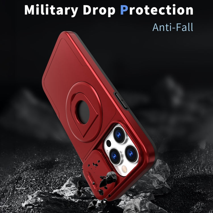 For iPhone 15 Pro Max Camshield MagSafe Ring Holder Armor Phone Case(Red) - HoMEdemic™ 