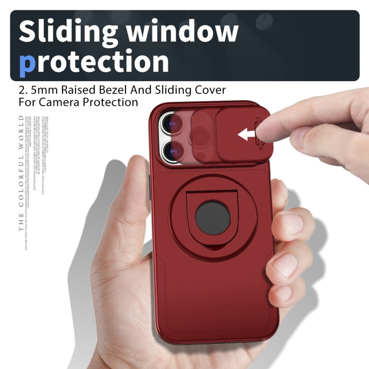 For iPhone 15 Pro Max Camshield MagSafe Ring Holder Armor Phone Case(Red) - HoMEdemic™ 