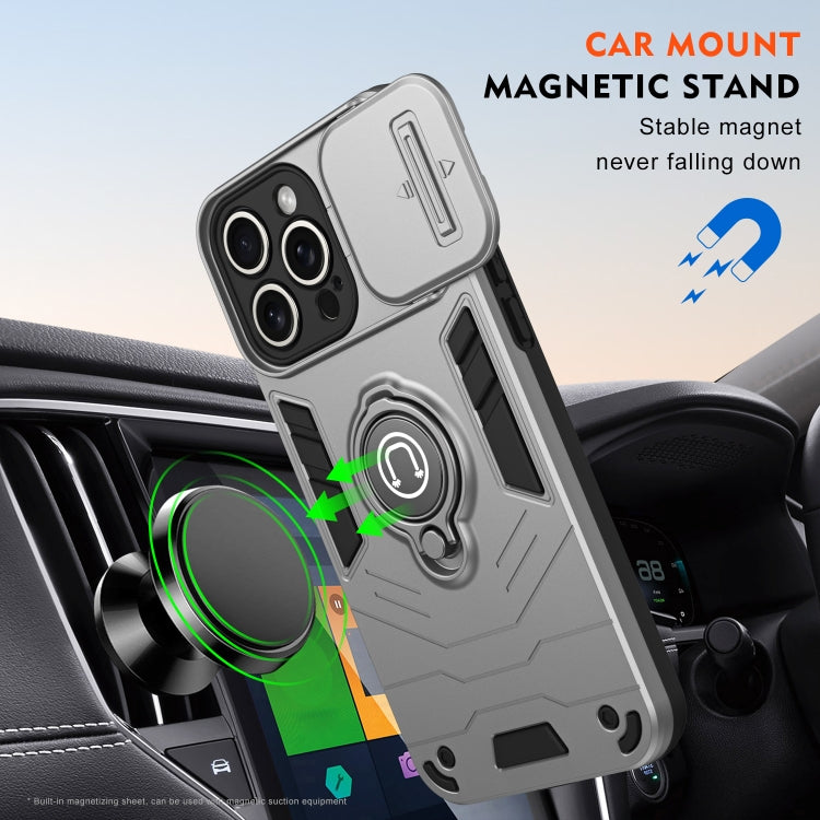 For iPhone 15 Pro Max Camshield Ring Holder Phone Case(Grey) - HoMEdemic™ 