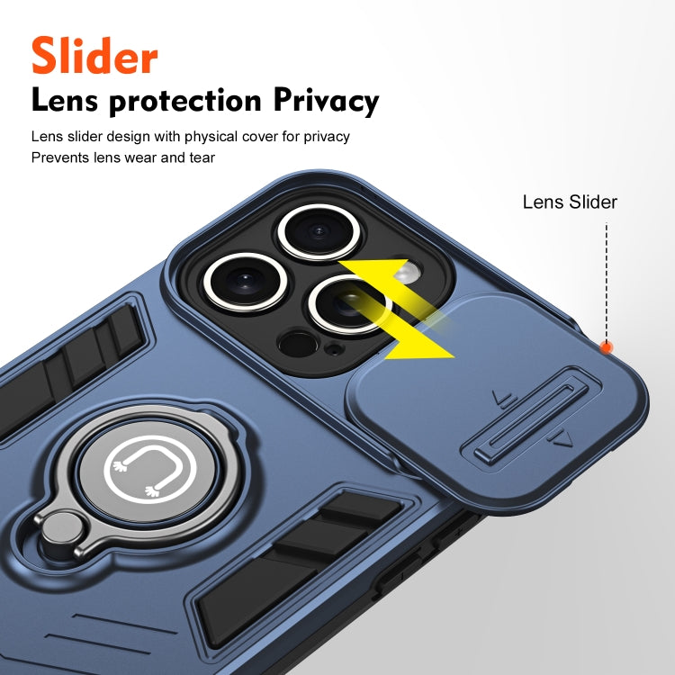 For iPhone 15 Pro Max Camshield Ring Holder Phone Case(Royal Blue) - HoMEdemic™ 