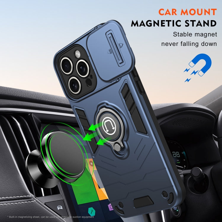 For iPhone 15 Pro Max Camshield Ring Holder Phone Case(Royal Blue) - HoMEdemic™ 