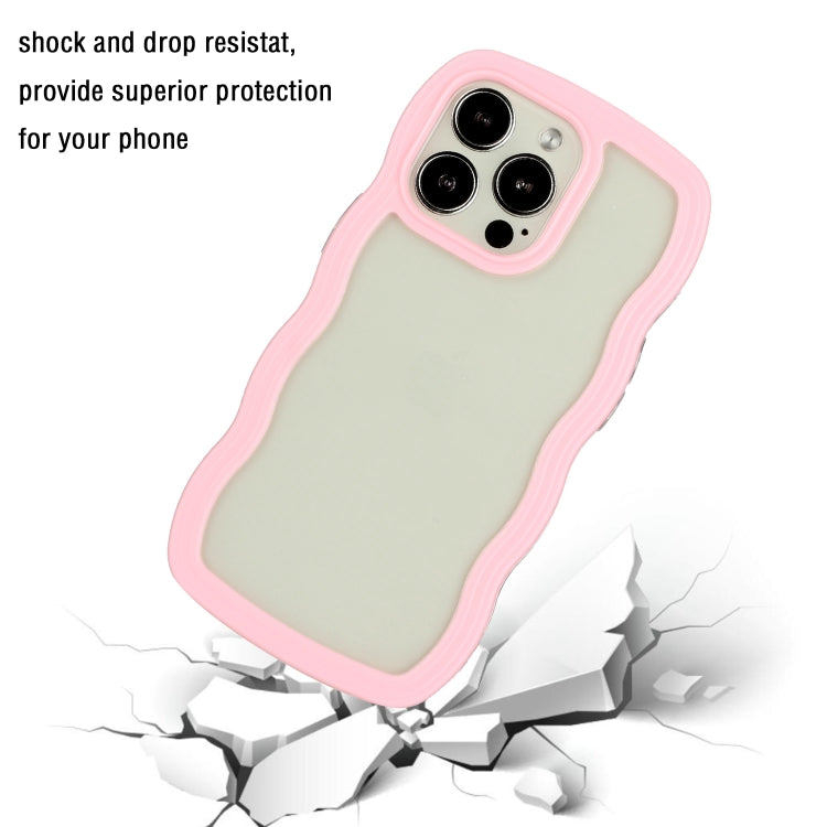 For iPhone 15 Pro Max Candy Color Wave TPU Clear PC Phone Case(Pink) - HoMEdemic™ 