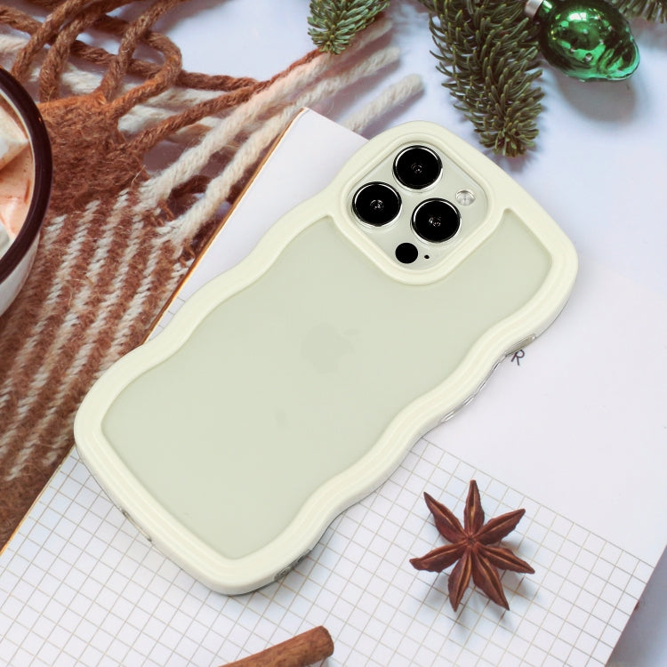For iPhone 15 Pro Max Candy Color Wave TPU Clear PC Phone Case(White) - HoMEdemic™ 
