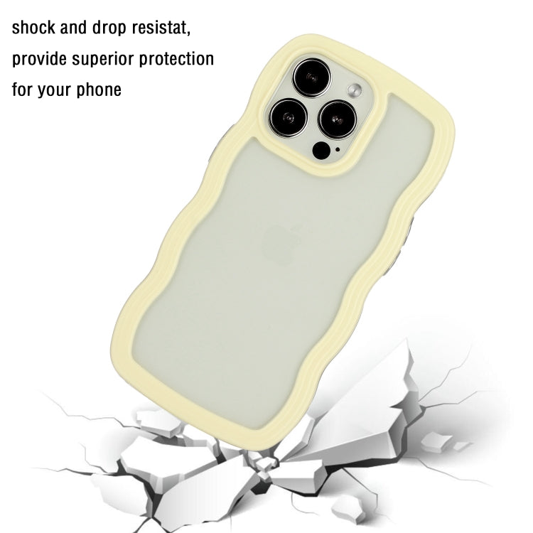 For iPhone 15 Pro Max Candy Color Wave TPU Clear PC Phone Case(Yellow) - HoMEdemic™ 