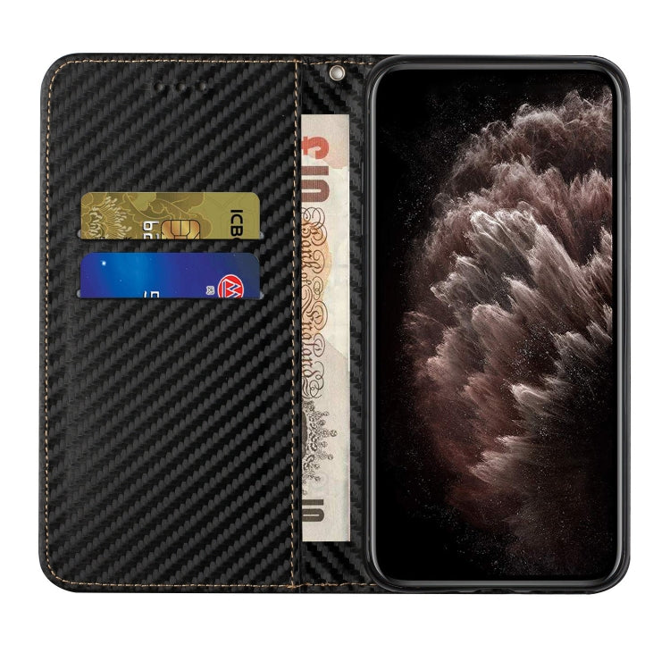For iPhone 15 Pro Max Carbon Fiber Texture Flip Holder Leather Phone Case(Black) - HoMEdemic™ 