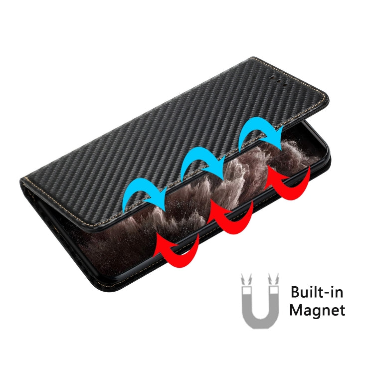 For iPhone 15 Pro Max Carbon Fiber Texture Flip Holder Leather Phone Case(Black) - HoMEdemic™ 