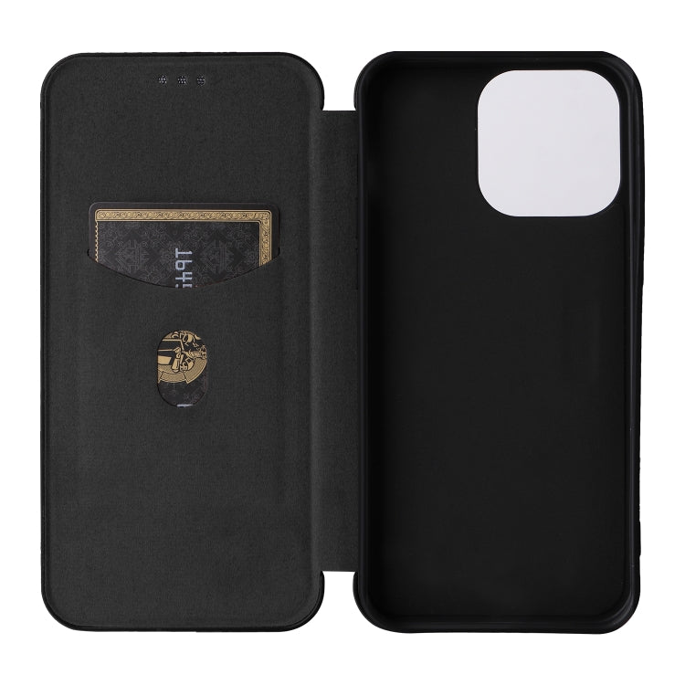 For iPhone 15 Pro Max Carbon Fiber Texture Flip Leather Phone Case(Black) - HoMEdemic™ 